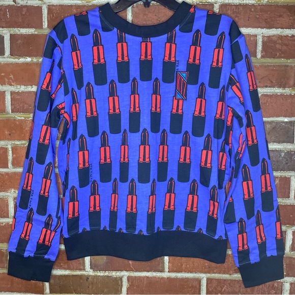 Kokon To Zai Tops - KTZ Kokon to Zai Lipstick Print Sweatshirt Size S